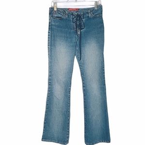 Vintage Bongo Y2K 90s wide leg lace front jeans